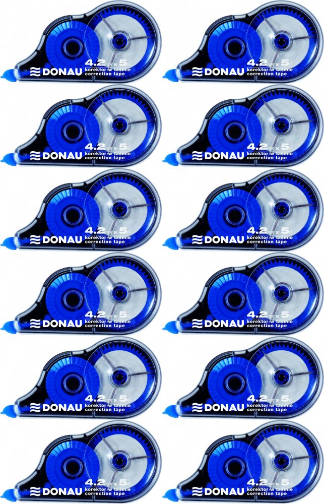 12x Korektor w taśmie Donau, myszka, 4.2mmx5m