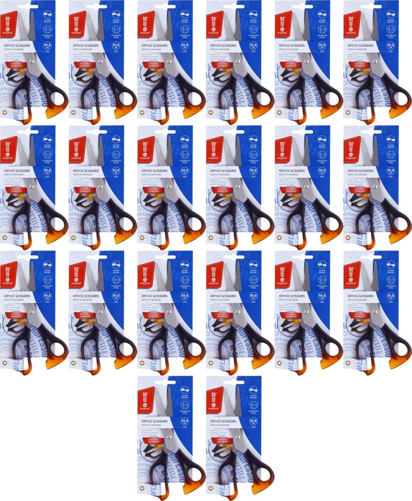 20x Nożyczki biurowe MemoBe, 17.5cm, bursztynowy