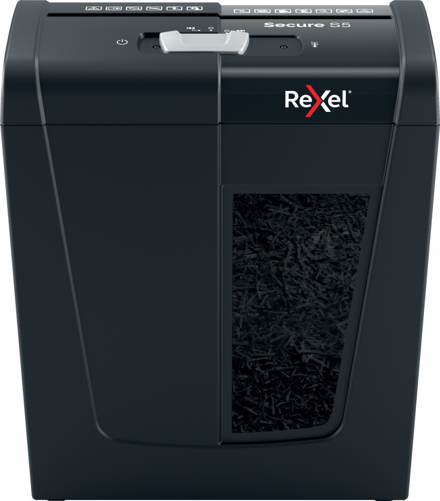 Niszczarka do papieru Rexel Secure S5, pasek 6mm, 5 kartek, P-2 DIN, czarny