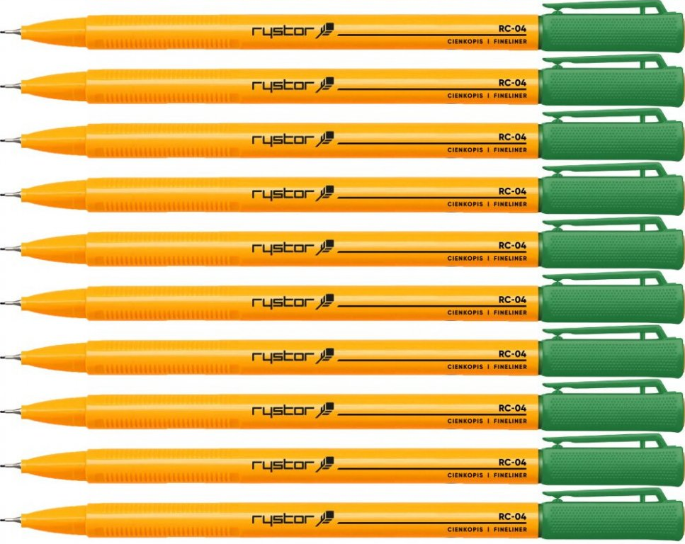 10x Cienkopis Rystor, RC-04, 0.4mm, zielony