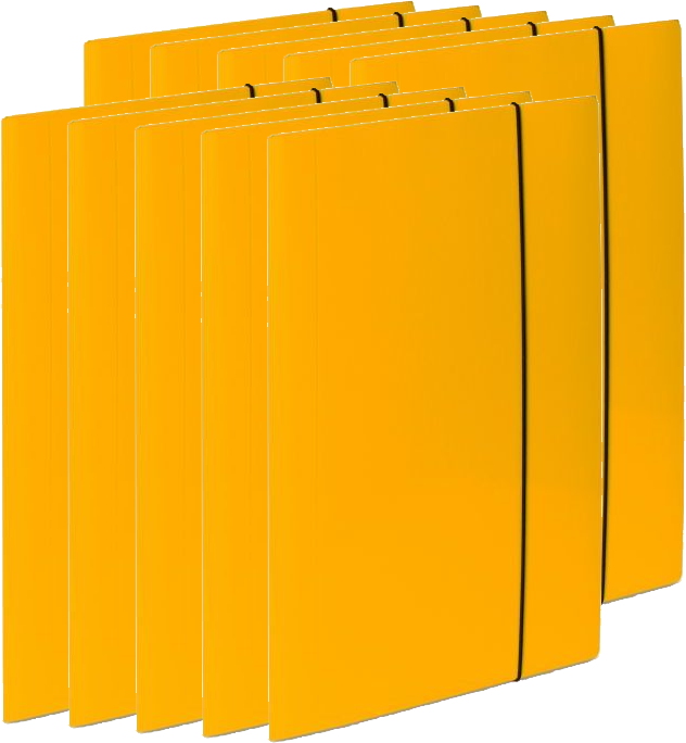 10x Teczka kartonowa z gumką VauPe Soft, A4, 450g/m2, 20mm, żółty