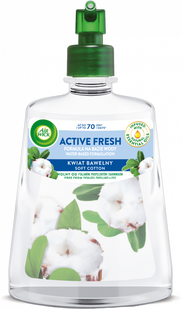 Wkład do odświeżacza automatycznego Air Wick Active Fresh, kwiat bawełny, 228ml