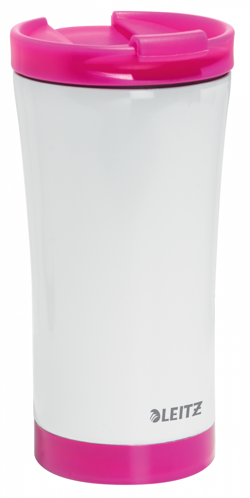 Kubek termiczny Leitz Wow, 380ml, biało-różowy