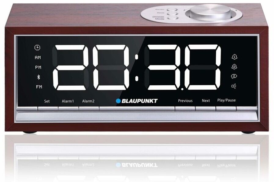 Radiobudzik FM PLL Blaupunkt CR60BT, czarno-brązowy
