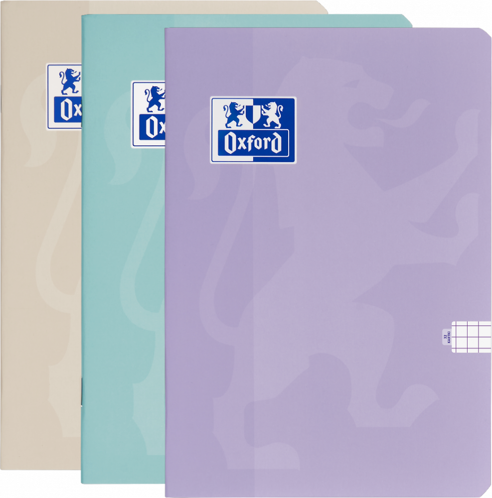 3x Zeszyt w kratkę Oxford Touch Pastel, A5, miękka oprawa, 32 kartki, mix kolorów pastelowych