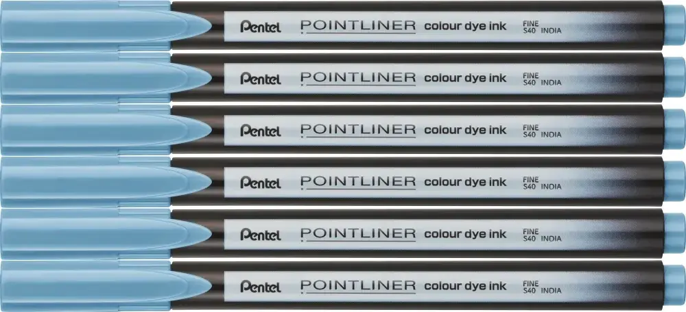 6x Cienkopis Pentel Pointliner Colour, morski