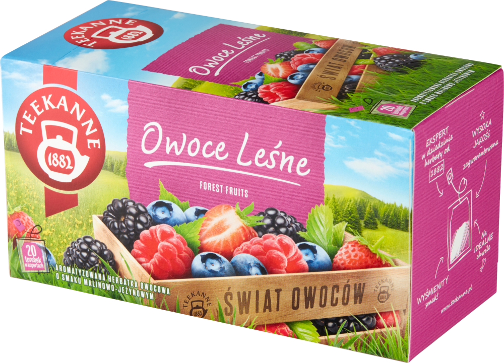 Herbata owocowa w kopertach Teekanne World of Fruits Forest Fruits, owoce leśne, 20 sztuk x 2.5g