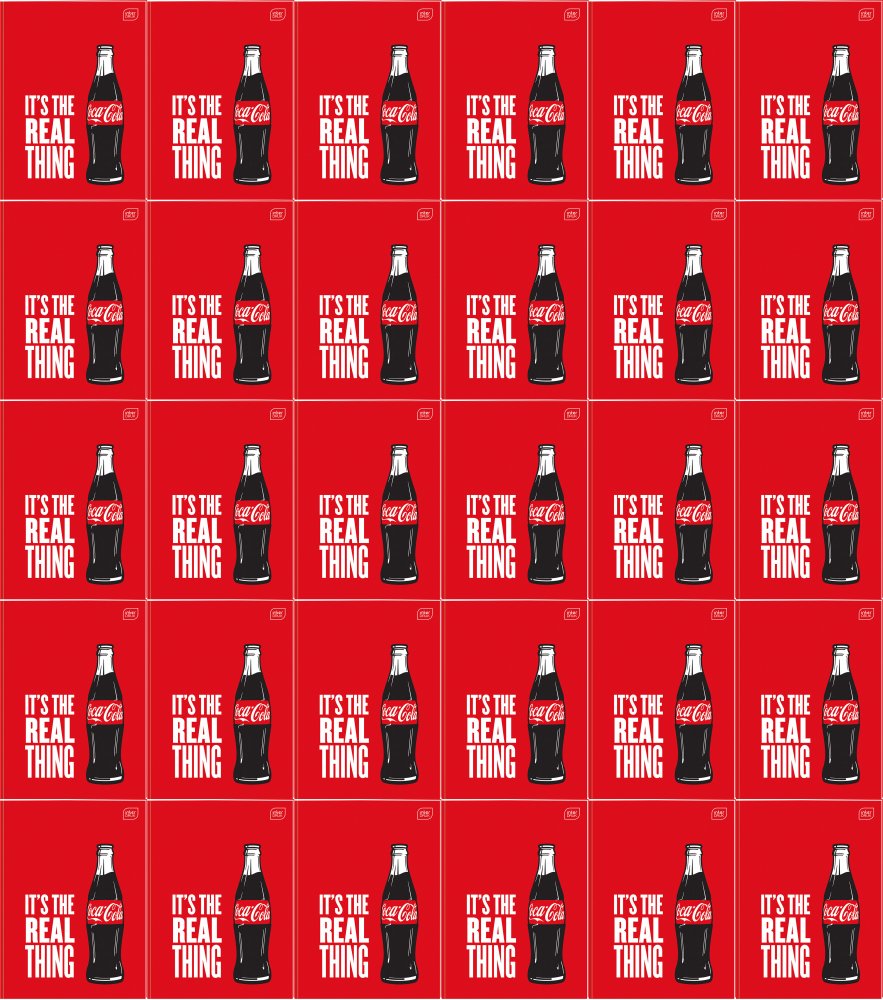 30x Zeszyt A4 Interdruk Coca Cola, w kratkę, 32 kartki, mix wzorów