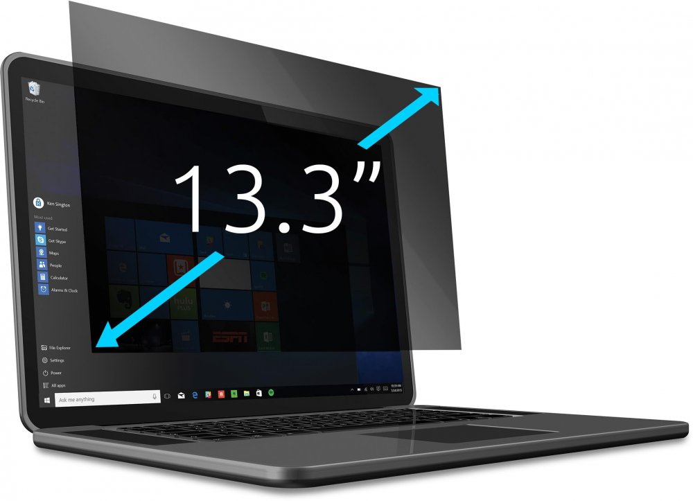 Filtr prywatyzujący do laptopów Kensington, 16:9, 13.3", 2-stronny, nakładany
