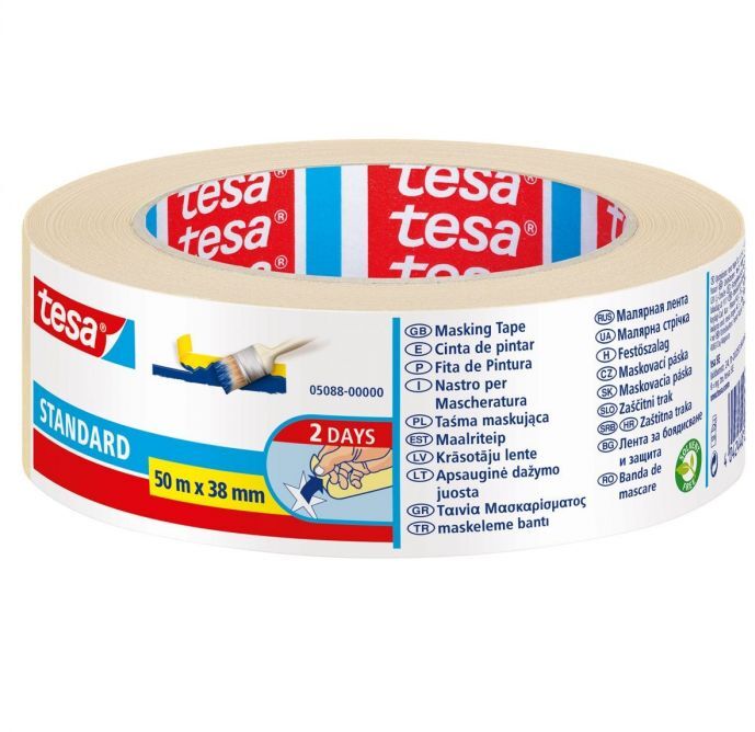 Taśma maskująca Tesa Standard, 38mmx 50m, żółty