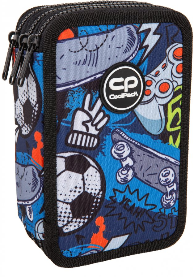 Piórnik szkolny CoolPack Jumper 3 Hobby, 3-komorowy, z wyposażeniem