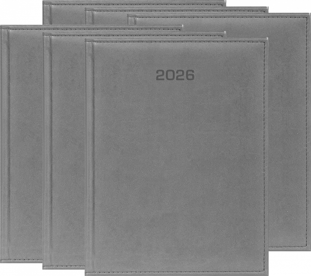 6x Kalendarz książkowy 2026, Udziałowiec, Vivella, A5, dzienny, szary