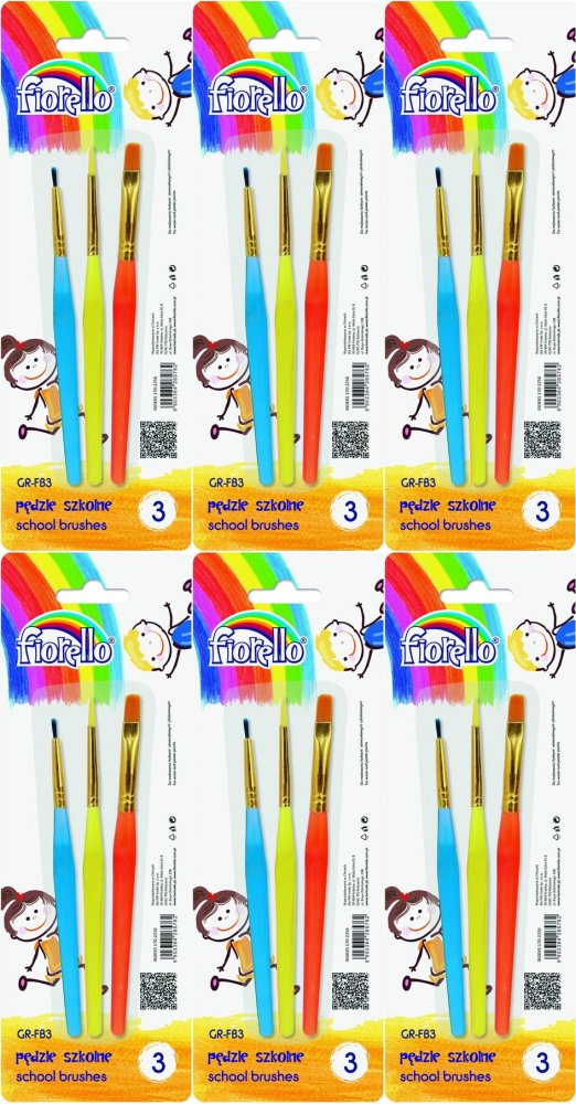 6x Pędzle GR-FB3 Fiorello, 3 sztuki
