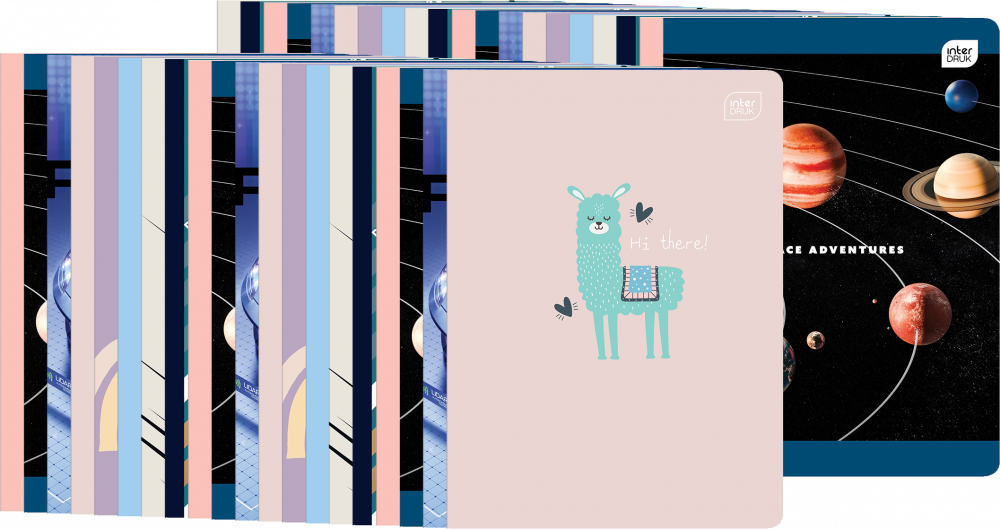 40x Zeszyt w kolorową kratkę Interdruk, A5, 32 kartki, mix wzorów