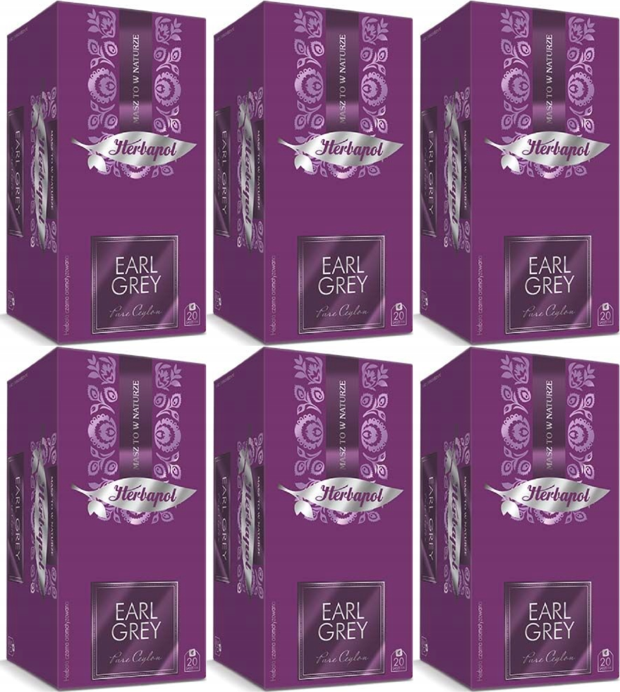 6x Herbata Earl Grey w kopertach Herbapol Breakfast, 20 sztuk x 2g