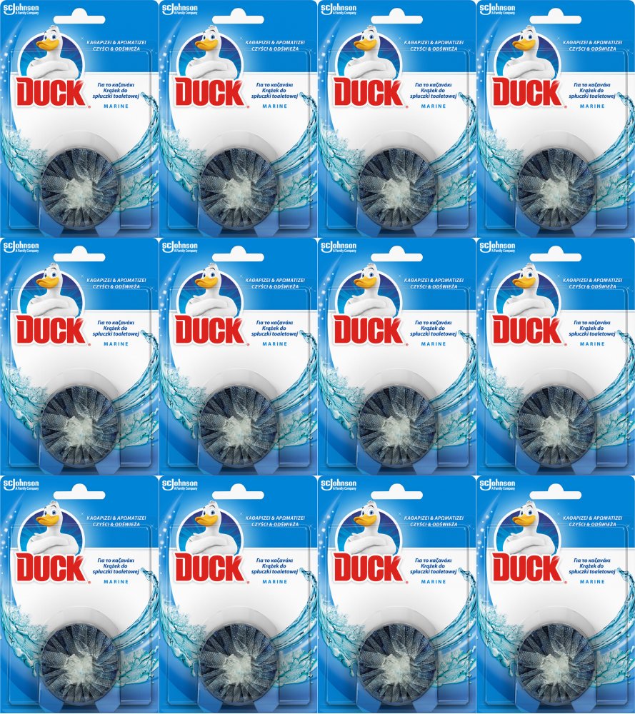 12x Krążek do spłuczki toaletowej Duck 3w1, morski, 50g