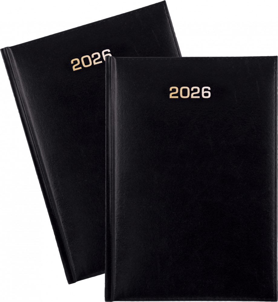 2x Kalendarz książkowy 2026, Udziałowiec, Dyrektorski, A5, dzienny, czarny