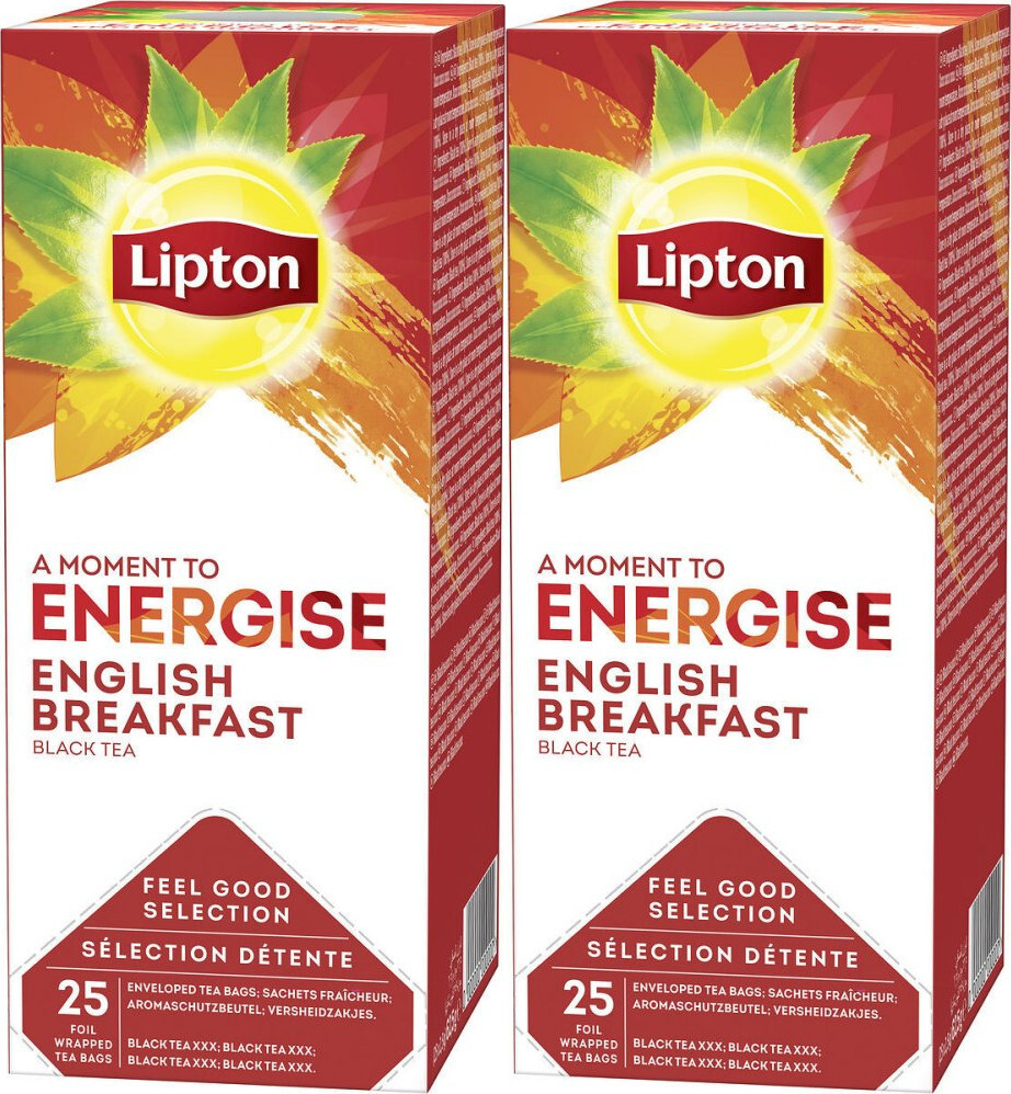 2x Herbata czarna w kopertach Lipton Classic English Breakfast, 25 sztuk x 2g
