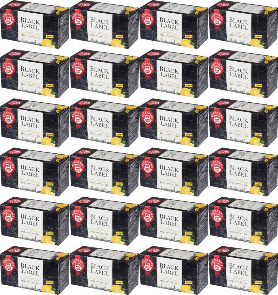 24x Herbata czarna aromatyzowana w torebkach Teekanne Black Label Lemon, 20 sztuk x 1.65g