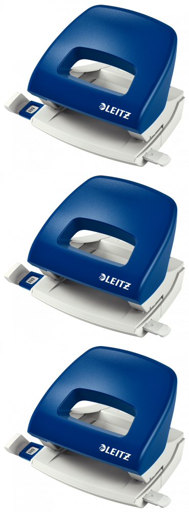 3x Dziurkacz Leitz New NeXXt, średni, do 16 kartek, niebieski