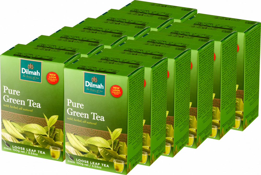 12x Herbata zielona liściasta Dilmah Green Tea Natural, 100g