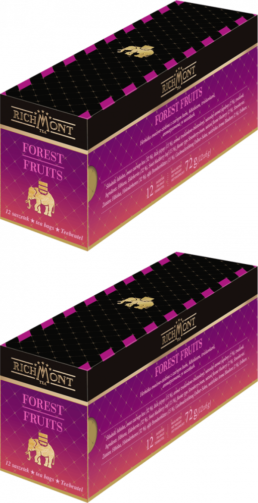 2x Herbata owocowa w torebkach Richmont Forest Fruits, owoce leśne, 12 sztuk x 6g