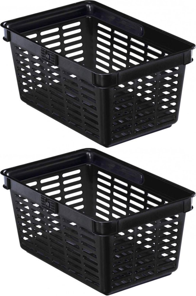 2x Koszyk na zakupy Durable, 19l, plastikowy, czarny