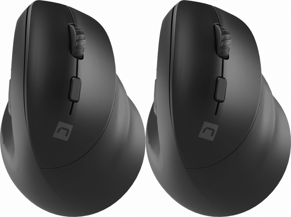 2x Myszka bezprzewodowa dla praworęcznych Natec Crake 2, pionowa, optyczna, bluetooth, czarny