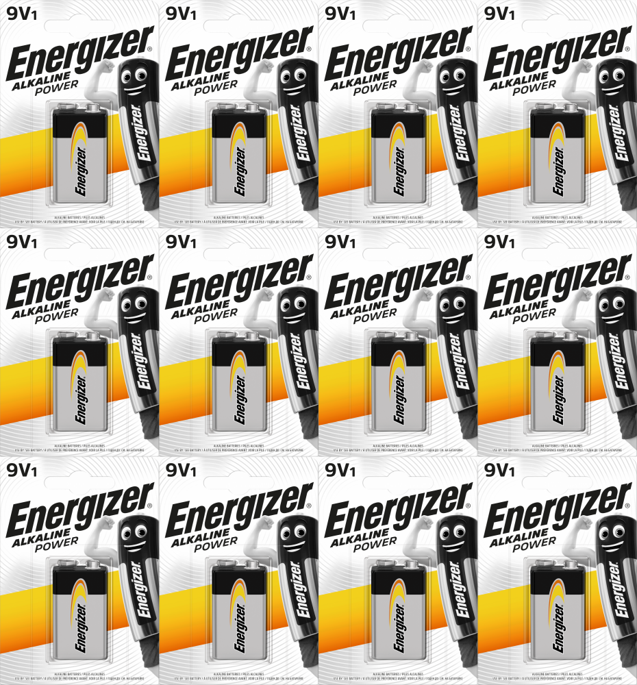 12x Bateria alkaliczna Energizer, 9V, 6LR61, 1 sztuka