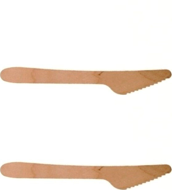 2x Noże jednorazowe Packman, 16.5cm, drewno, 100 sztuk, brązowy