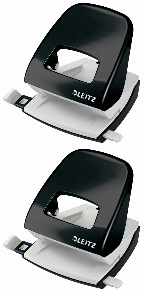 2x Dziurkacz Leitz Wow NeXXt, do 30 kartek, metaliczny czarny
