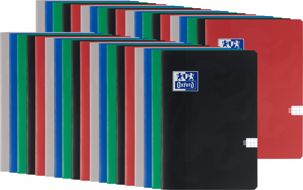 40x Zeszyt w kratkę Oxford Esse, A5, miękka oprawa, 32 kartki, mix kolorów