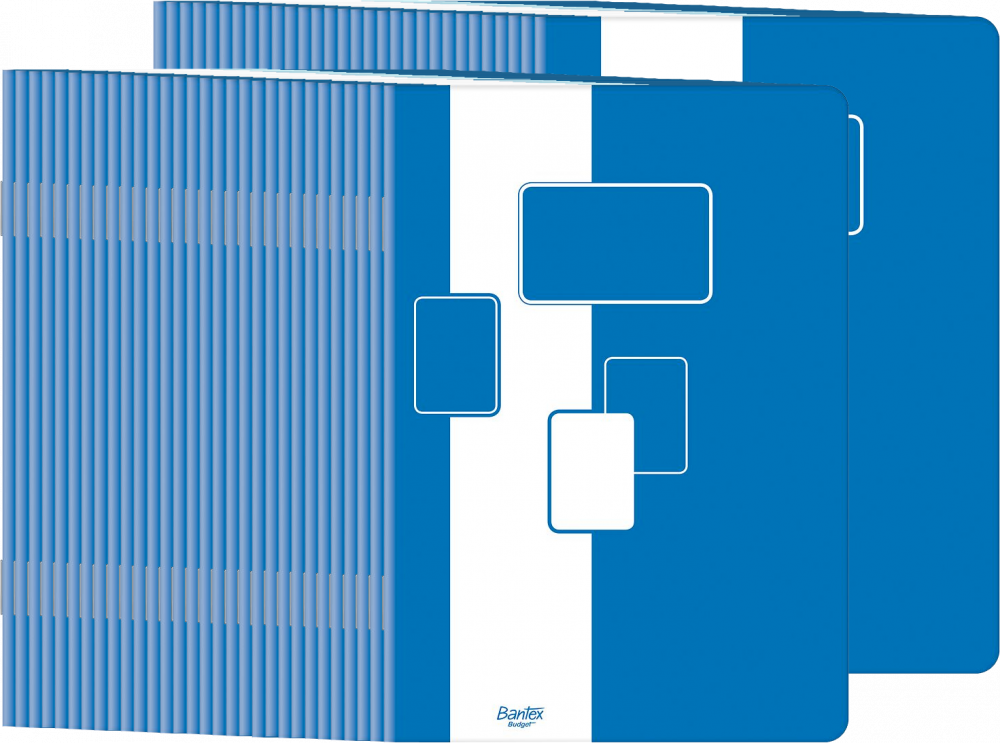 60x Zeszyt w kratkę Bantex Budget, A5, 32 kartki, biało-niebieski