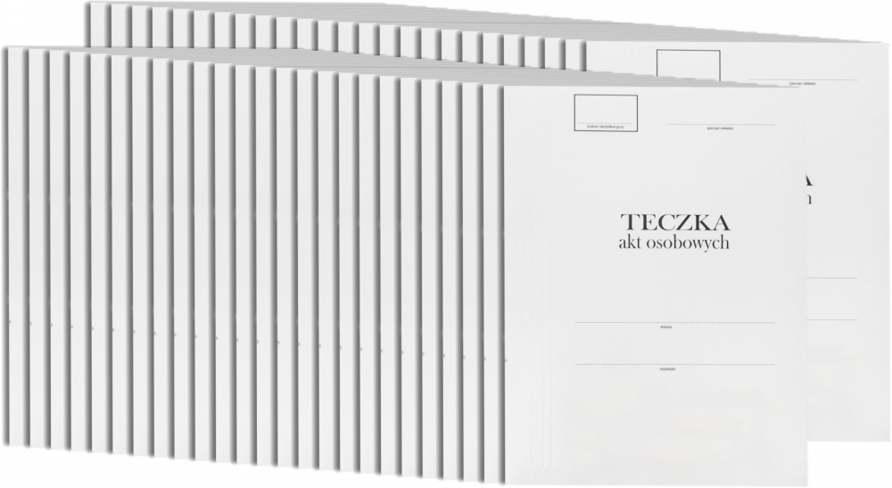 50x Teczka do akt osobowych Barbara, A4, tekturowa, 300g/m2, 5 przekładek ABCDE, biały