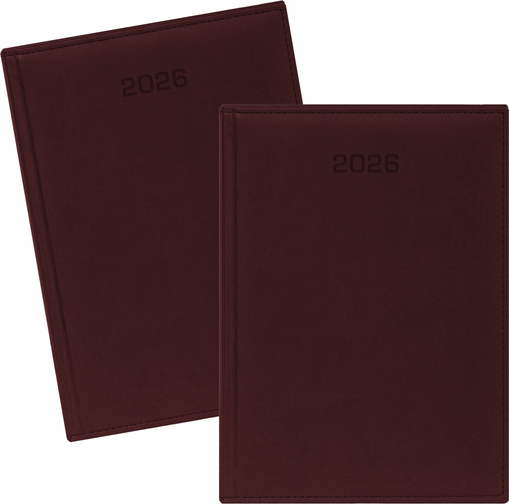 2x Kalendarz książkowy 2026, Udziałowiec, Biznesowy, A4, dzienny, bordowy