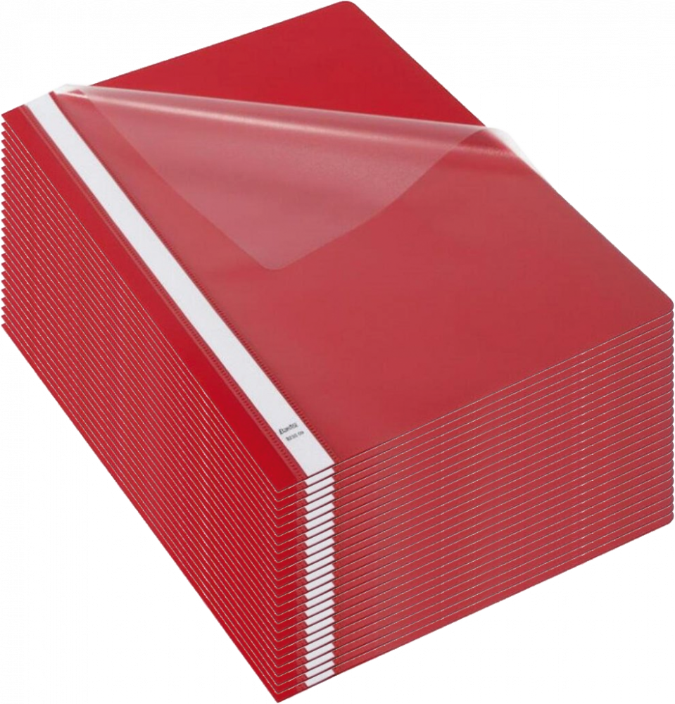 25x Skoroszyt plastikowy bez oczek Bantex Budget, A4, do 200 kartek, czerwony