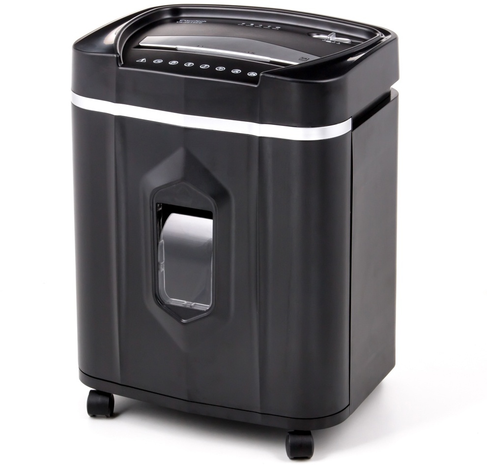 Niszczarka do papieru VeroTech VS-2014CC, ścinek 4x12mm, 14 kartek, P-4/O-3/T-4/E-3/F-1 DIN, czarny