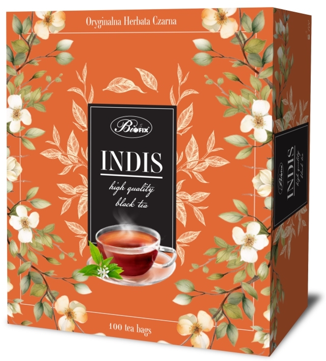 Herbata czarna w torebkach BiFix Indis, 100 sztuk x 2g