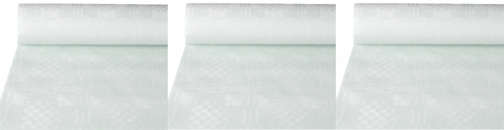 3x obrus papierowy w rolce Bagstar, 1.2mx9m, wytłoczenie damaszkowe, biały