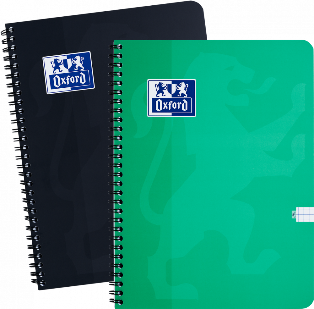 2x Kołonotatnik Oxford Esse, A4, w kratkę, 50 kartek, okładka kartonowa, mix kolorów