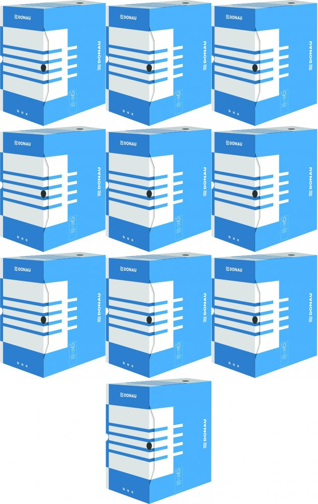 10x Pudło archiwizacyjne Donau, A4, 200mm, niebieski