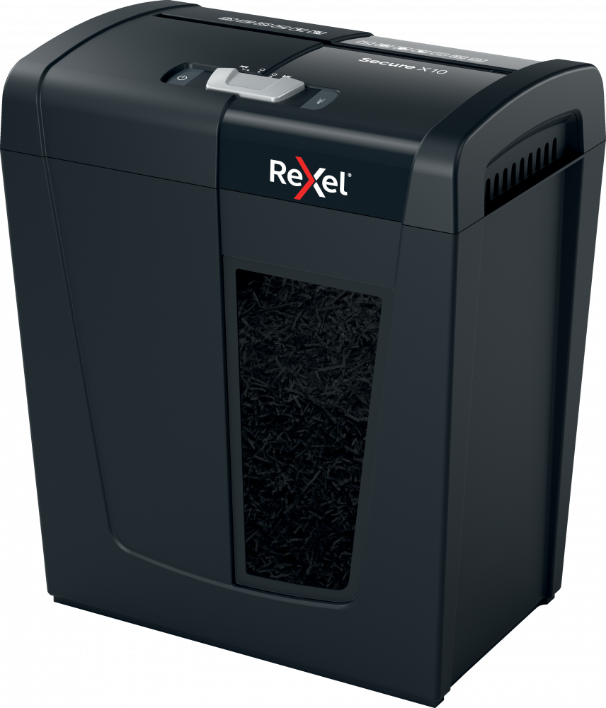 Niszczarka Rexel Secure X10, konfetti 4x40mm, 10 kartek, P-4 DIN, czarny