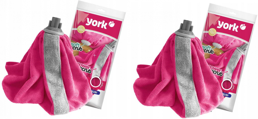 2x Mop z mikrofibry York Rubi, końcówka, mix kolorów