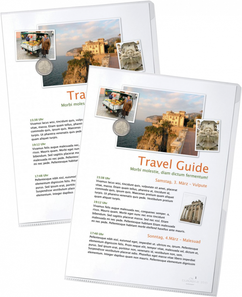 2x Ofertówka krystaliczna Durable "L", A4, 150μm, 50 sztuk, transparentny