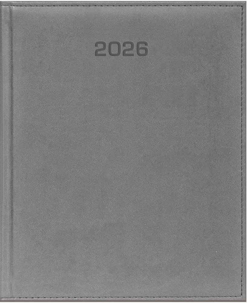 Kalendarz książkowy 2026, Udziałowiec, Vivella, A4, tygodniowy, szary