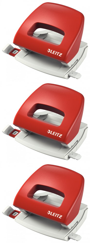 3x Dziurkacz Leitz New NeXXt, średni, do 16 kartek, czerwony
