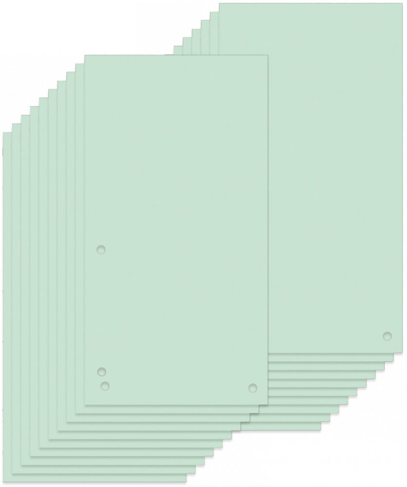 20x Przekładki do segregatora Donau, kartonowe, 1/3 A4, 100 kart, mix kolorów zielonych