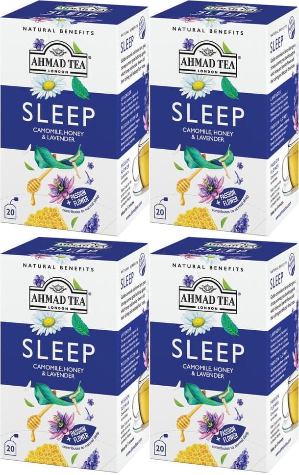 4x Herbata funkcjonalna w kopertach Ahmad Tea Sleep Healthy Benefit, 20 sztuk x 1.5g