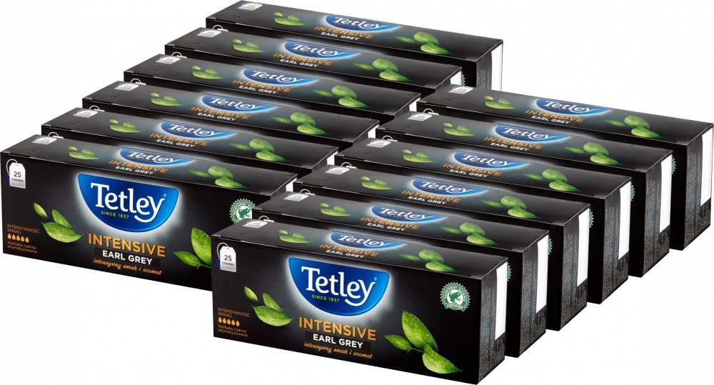 12x Herbata Earl Grey Tetley Intensive, 25 sztuk x 2g