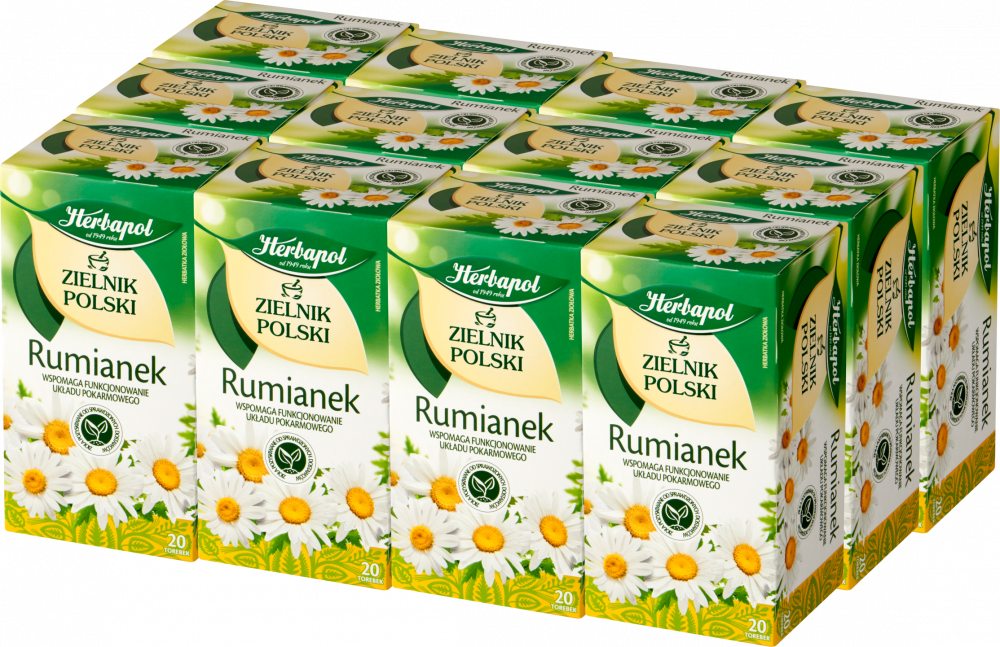 12x Herbata ziołowa w torebkach Herbapol Zielnik Polski, rumianek, 20 sztuk x 1.5g